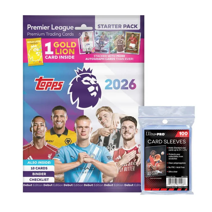 2025-26 Topps Premier League - Debut Edition - Standard Starter Pack + 100 Soft Sleeves