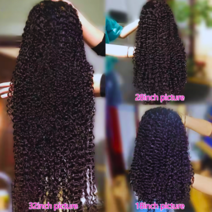 26 inch 4x4 glueless deep curly human hair wig with transparent lace closure, ready-to-wear natural human hair wig.