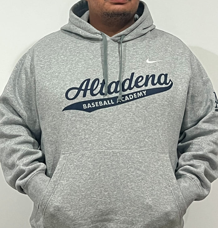 ABA Nike Adult Club Fleece Hoodie | Grey- Altadena Script Logo