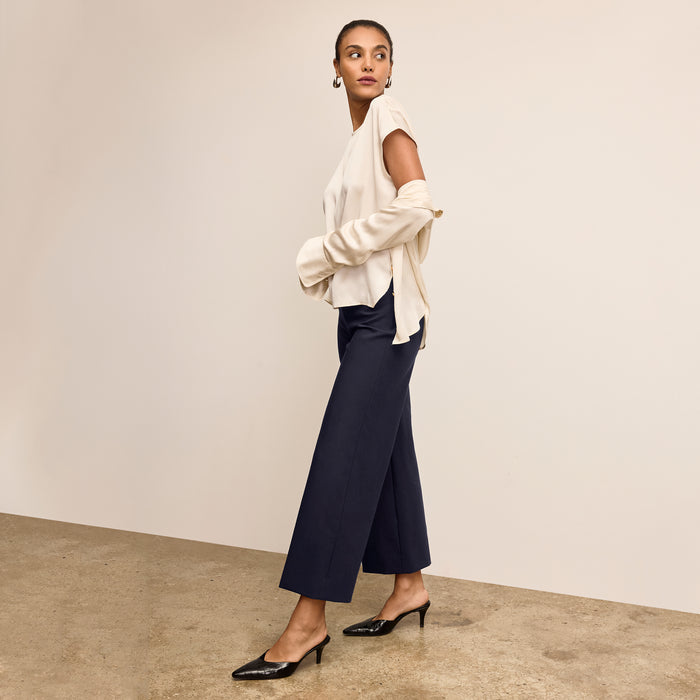 Side image of Adler pant in dark navy