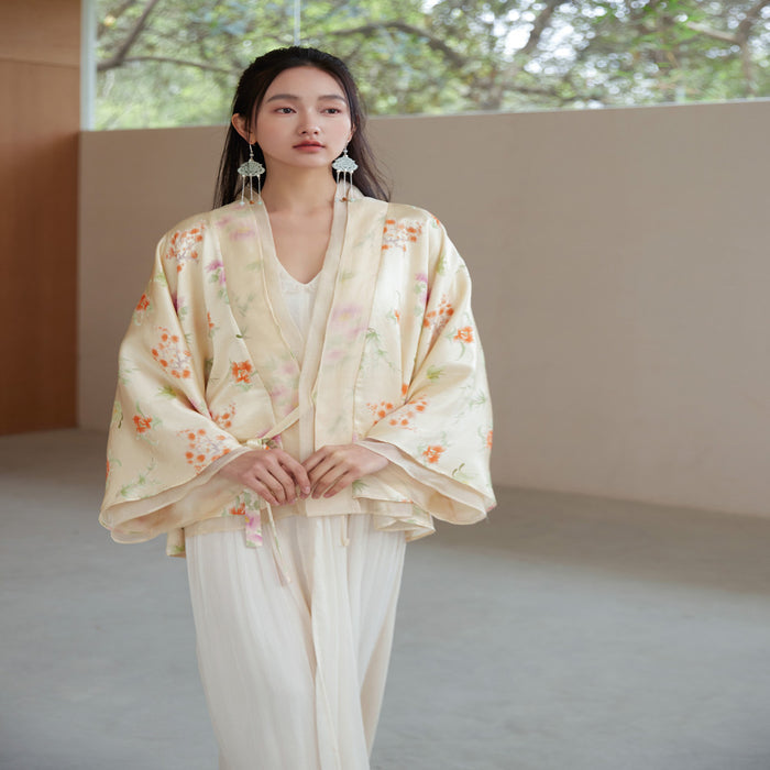 ASAYA3344 Jacquard silk Tencel Organza (New Chinese style jacket) (Reversible)