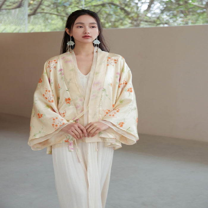 Double sided three dimensional jacquard silk fabric Lyocell organza new Chinese style jacket image 1