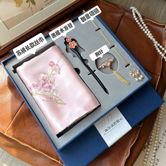 Pink plum blossom four piece set