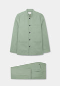 Ash Green Linen Casual Suit, Suits - SIRPLUS