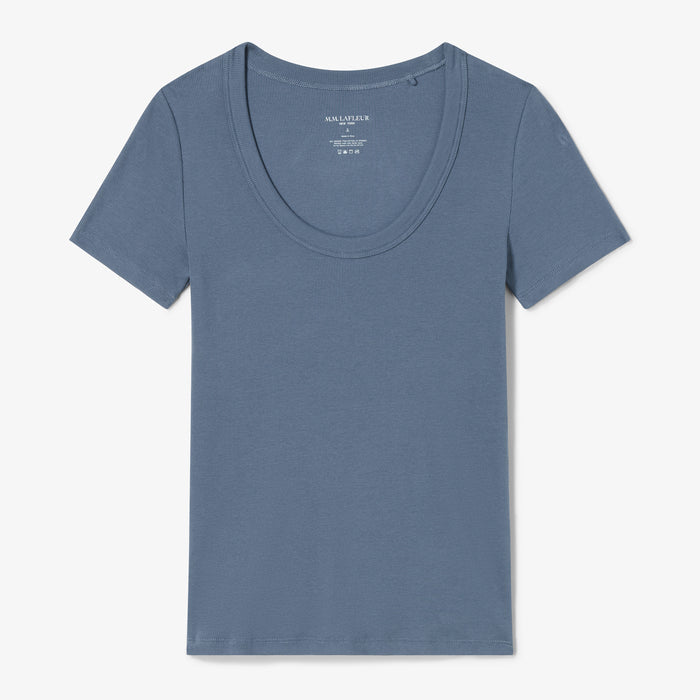 Blue t-shirt on a white background