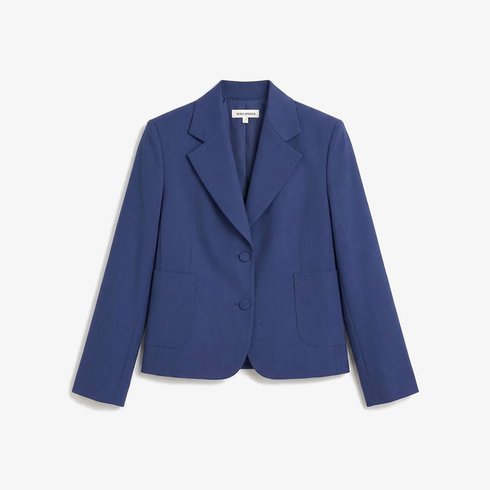blue blazer on white background.