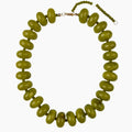 light olive chunky beaded statement necklace