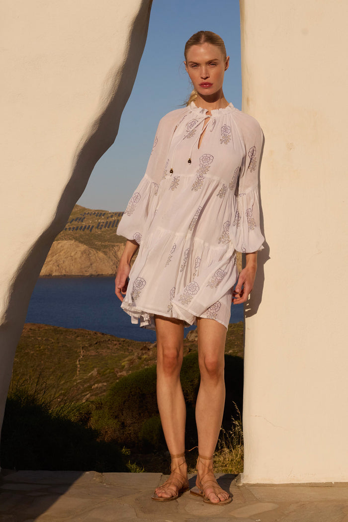 Balloon Sleeve Short- Leela Sky