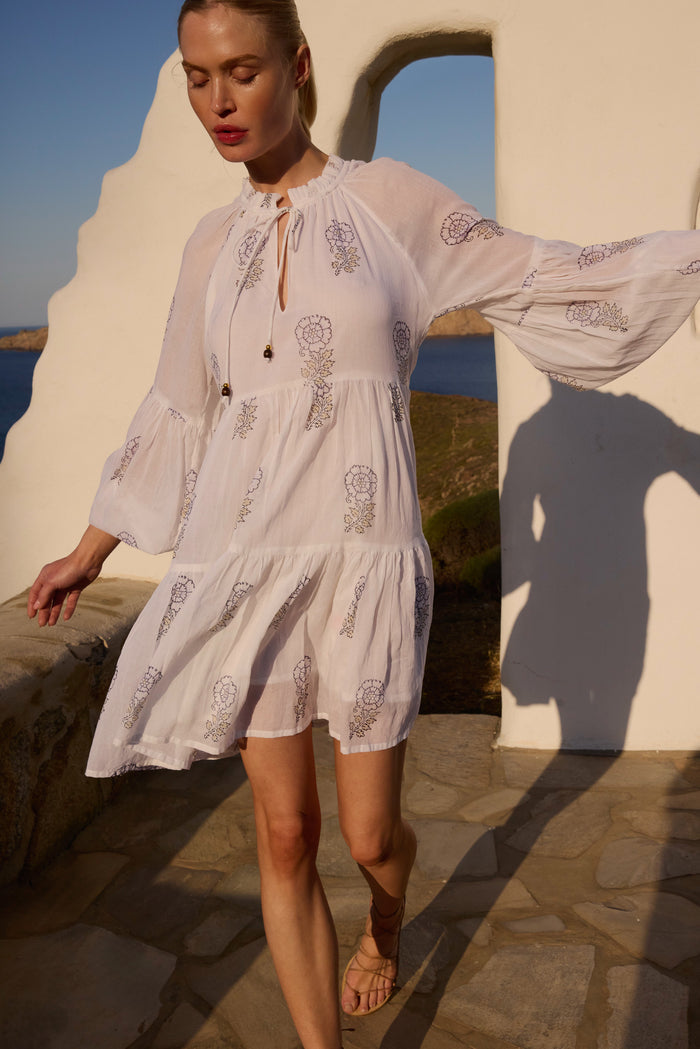 Balloon Sleeve Short- Leela Sky