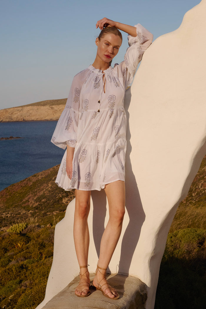 Balloon Sleeve Short- Leela Sky