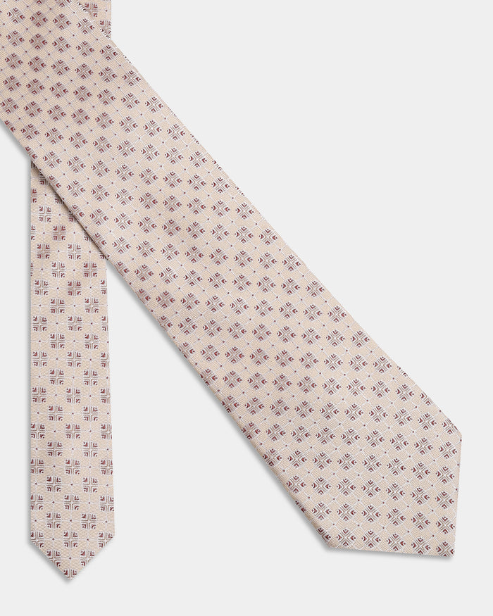 Beige Jacquard Tie - Beirut