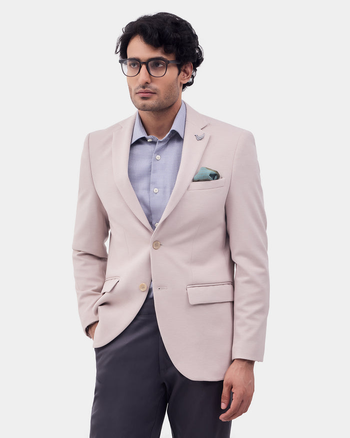 Beige Textured Blazer - Caleb
