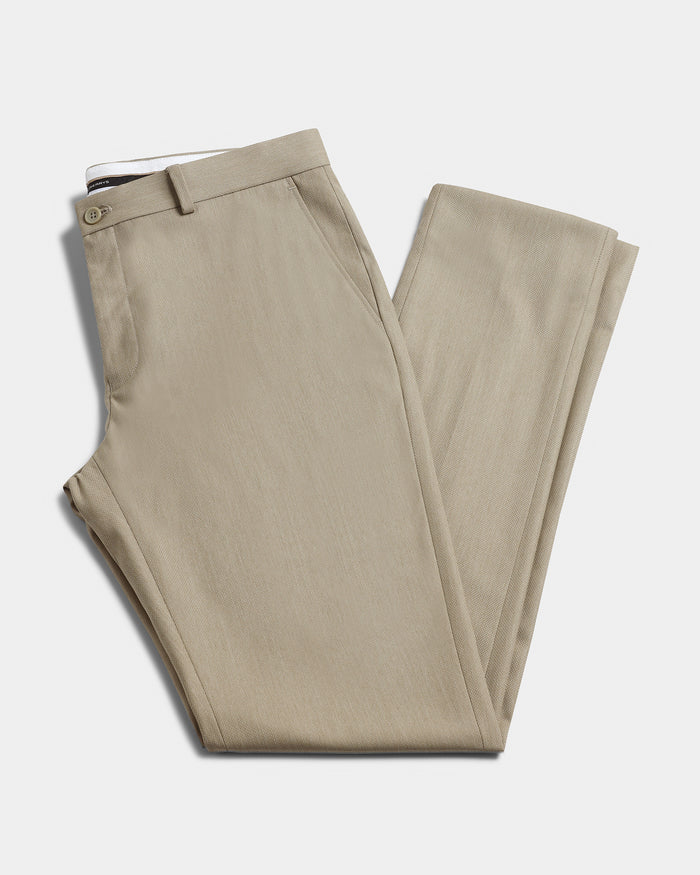Beige Textured Formal Trouser - Anfredo