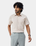 Beige Textured Shirt - Maky