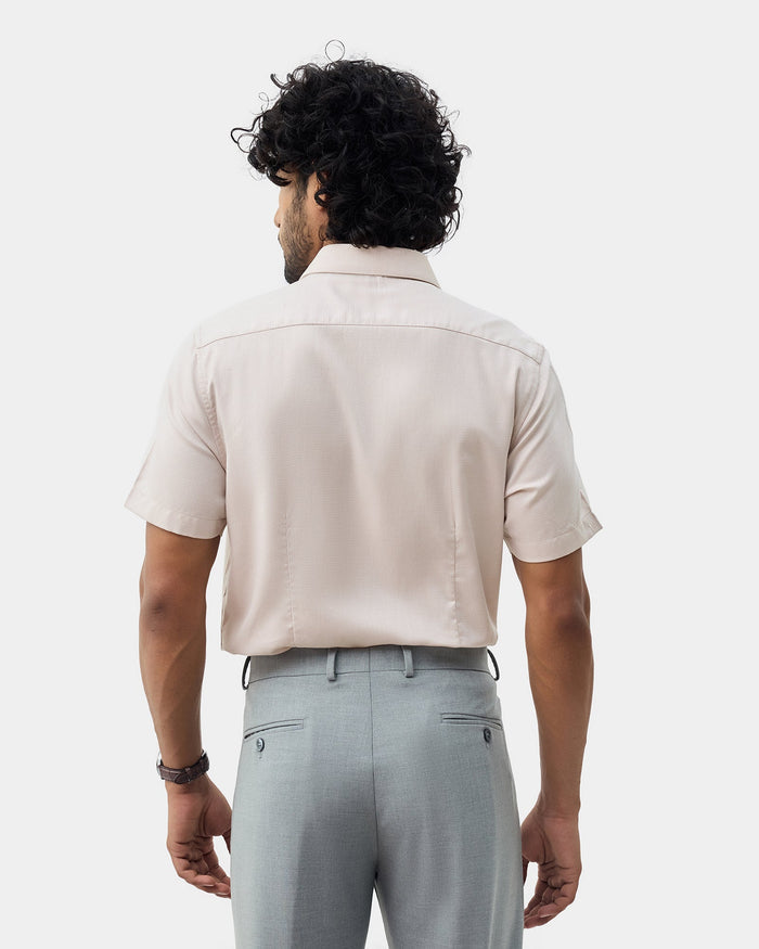 Beige Textured Shirt - Maky