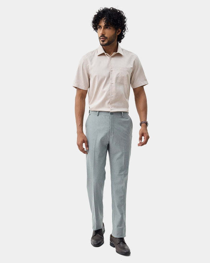 Beige Textured Shirt - Maky