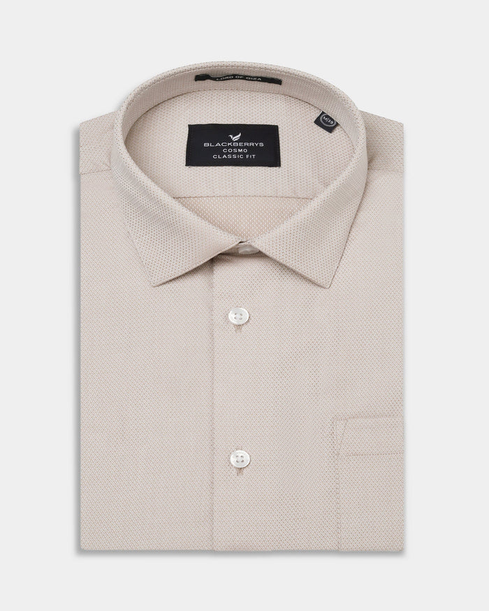 Beige Textured Shirt - Maky
