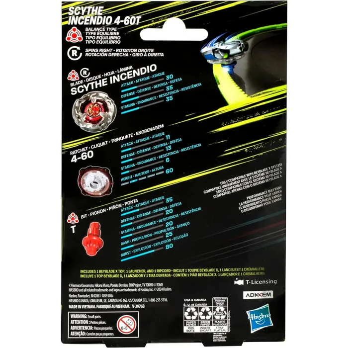 Beyblade X Launcher Scythe Incendio 4-60T