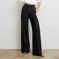The Bia Pleated Trouser - Everyday Crepe with Topstitch | Lead