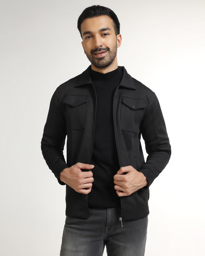 LONG SLEEVE SLIM FIT STRUCTURE SWEAT-SHIRT