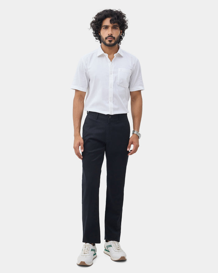 Black Textured Khakis - Kimon