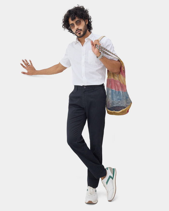 Black Textured Khakis - Kimon