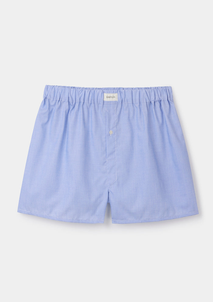 Blue Chambray Cotton Boxer Shorts by SIRPLUS