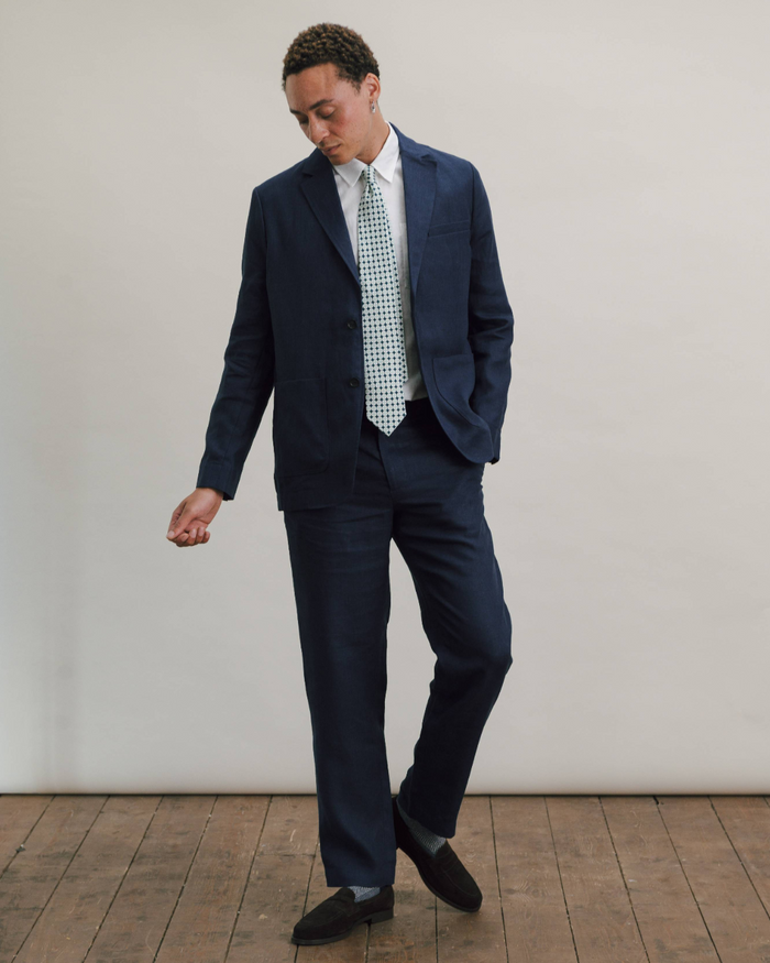 Blue Nights Linen Casual Trousers