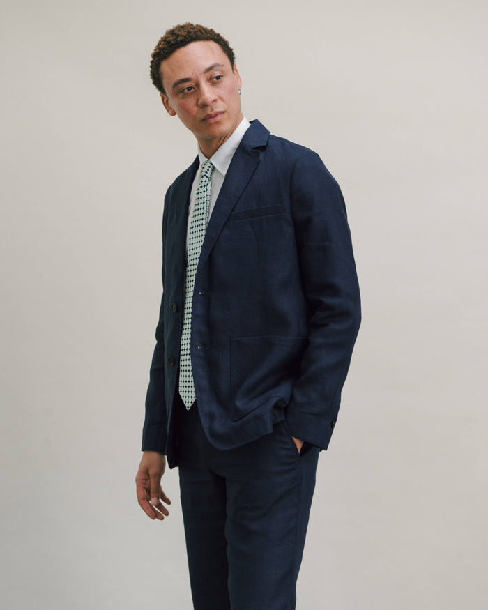 Blue Nights Linen Casual Trousers