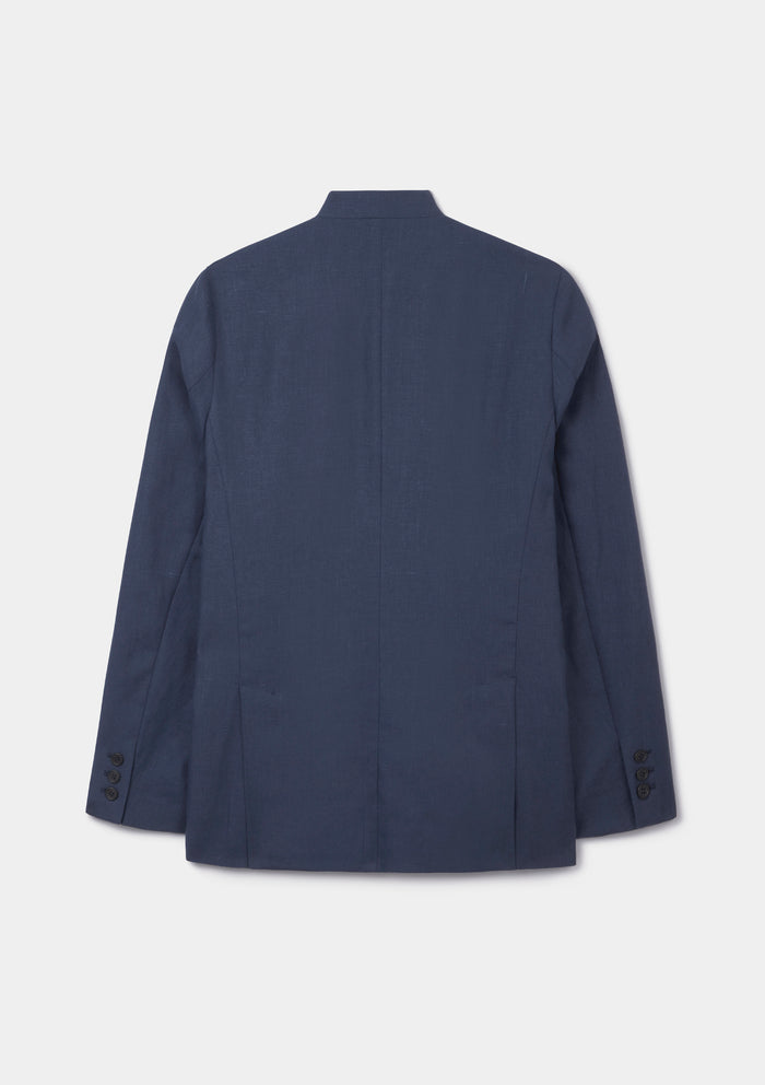 Blue Nights Linen Nehru Jacket, Nehru Jacket - SIRPLUS