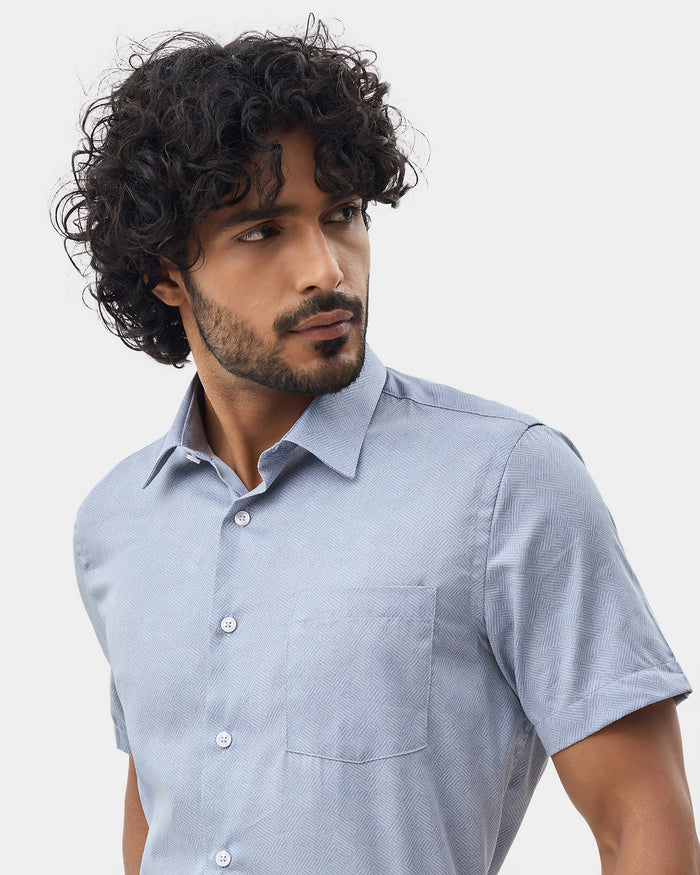 Blue Printed Shirt - Microbus