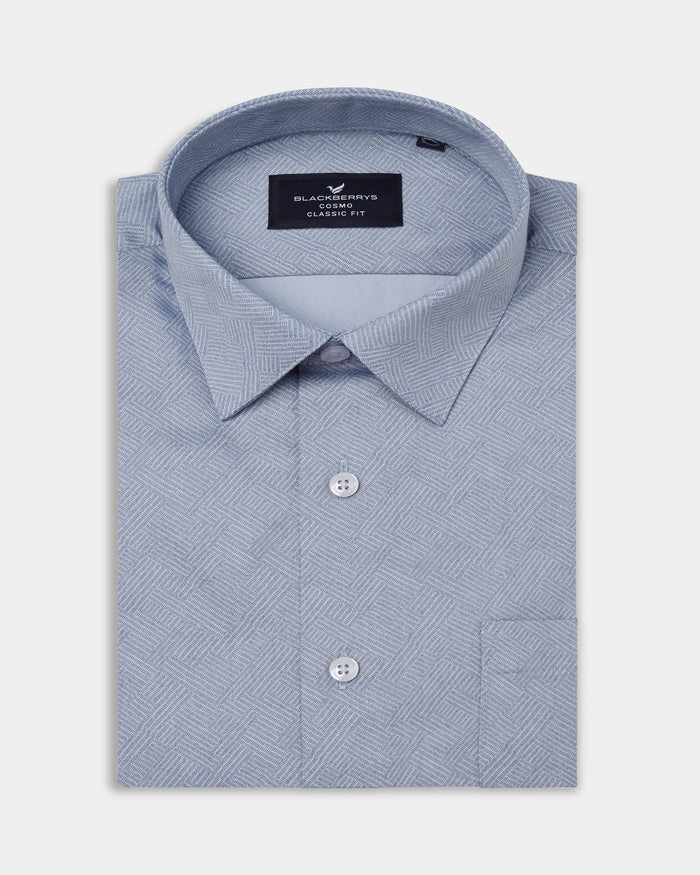 Blue Printed Shirt - Microbus