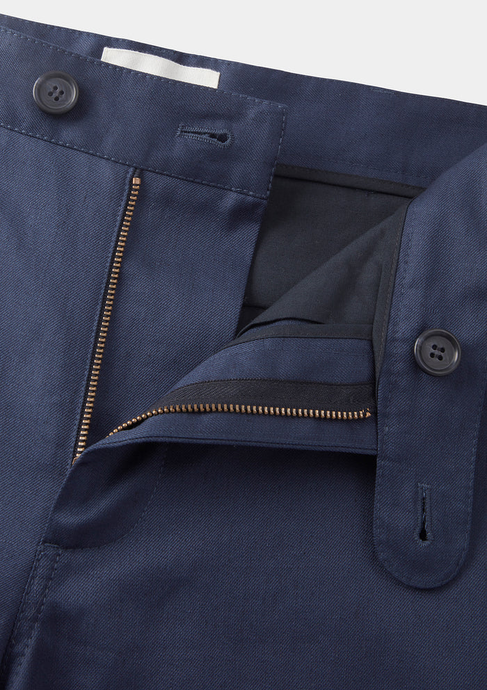 Blueberry Cotton Linen Casual Trousers SAMPLE, Casual Trousers - SIRPLUS
