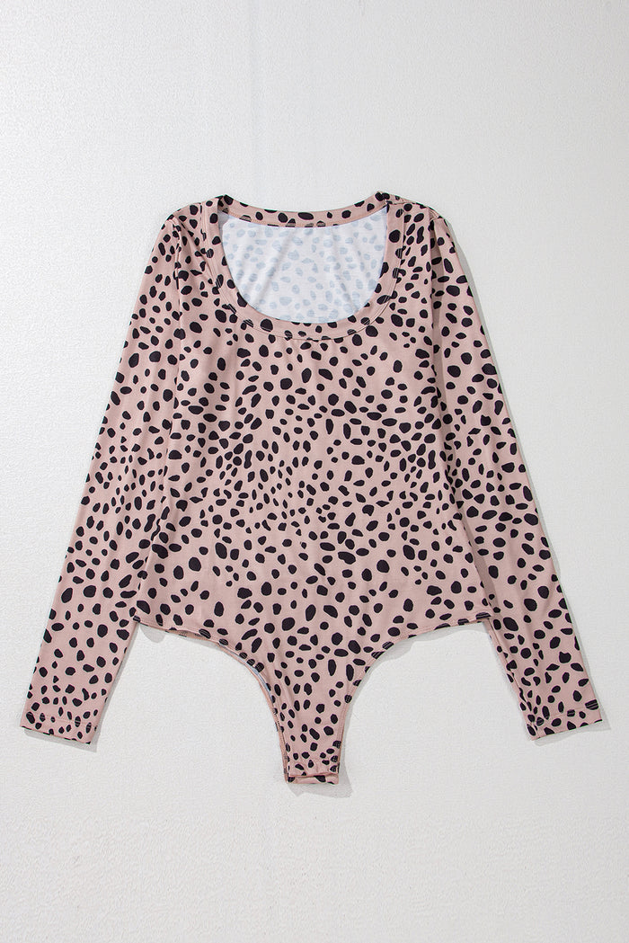 Body gris fumé imprimé léopard à manches longues *-A WOMAN WE LOVE