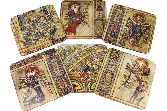 Book Of Kells 6pk Coasters Gold