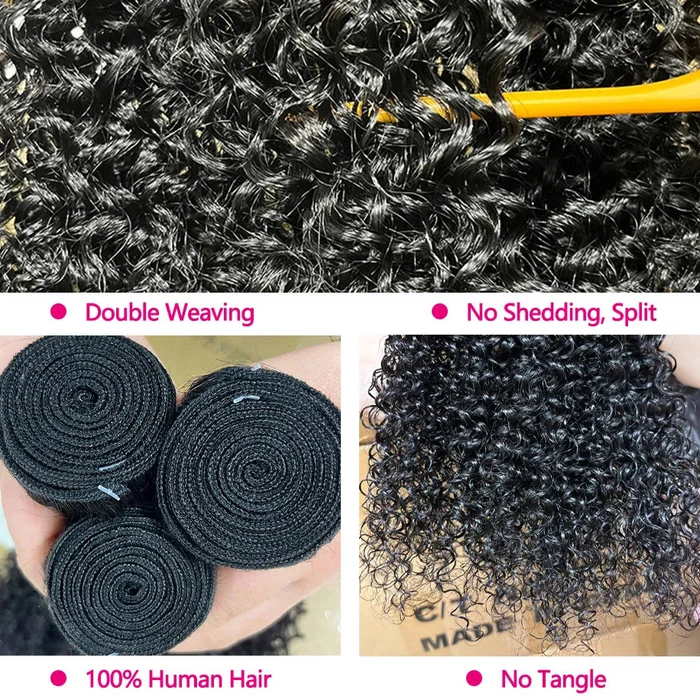 26 inch Brazilian curly wave bundles – 100% Remy human hair extensions in natural black 1B with soft curls and natural bounce