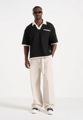 brice-boxy-crochet-detail-polo-shirt-black