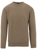 Camel Crossweave Textured Crew Knit