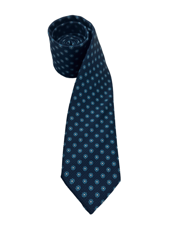 Canal Navy Aqua Rosette Tie