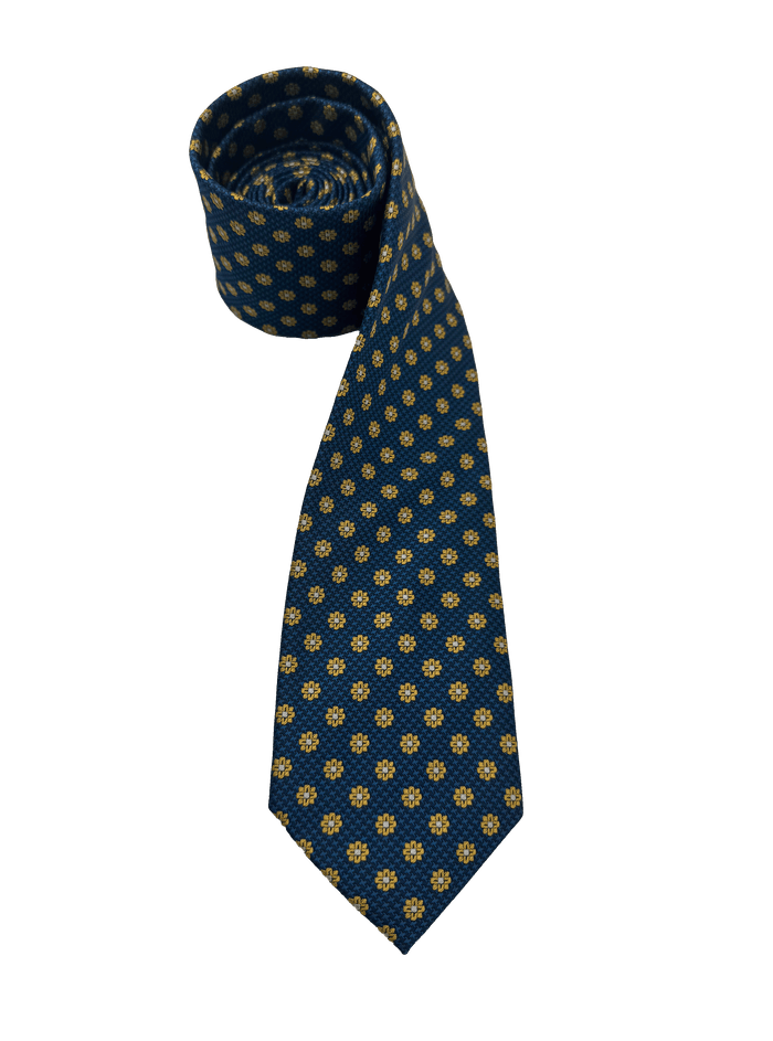 Canal Navy Orange Rosette Tie