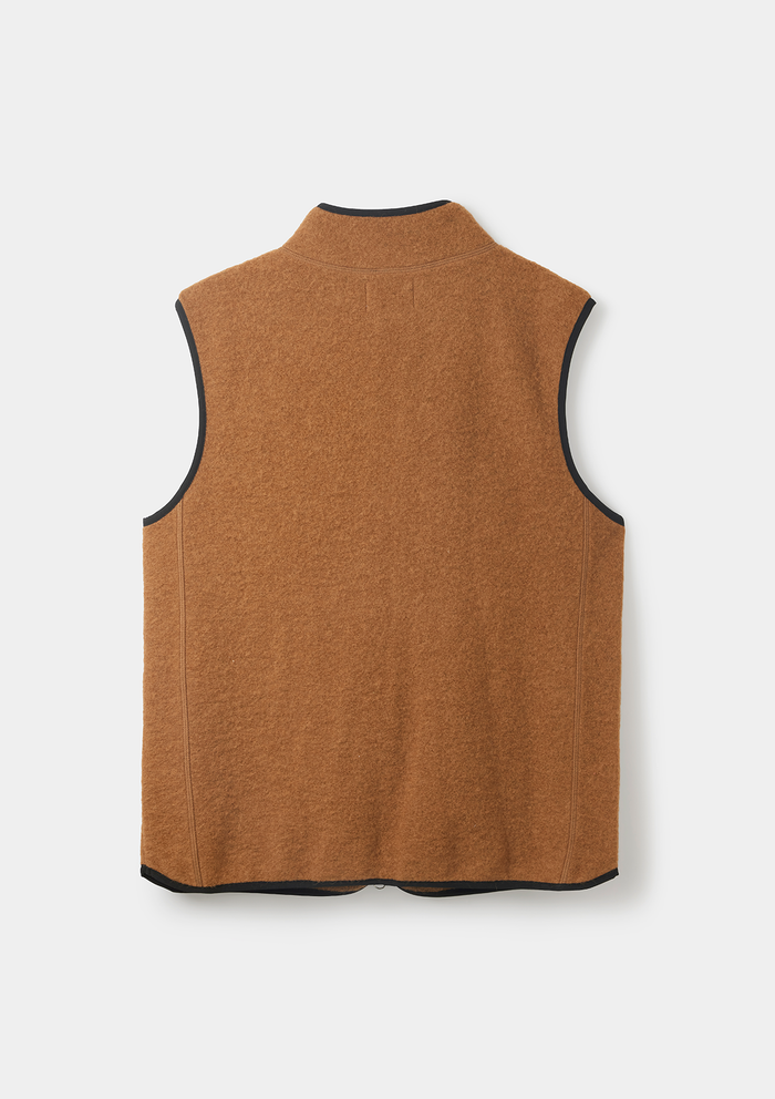 Caramel Boiled Wool Gilet, Gilet - SIRPLUS