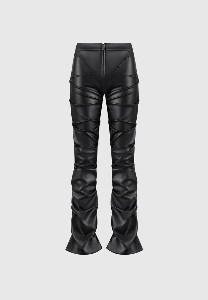 caroline-tacked-leather-fit-and-flare-trousers-black