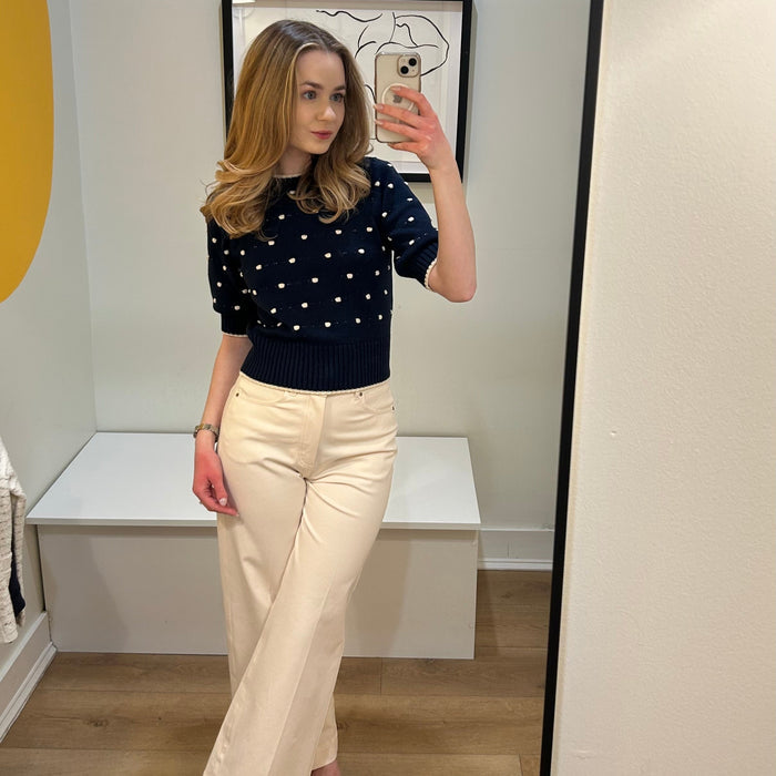 image of a woman wearing the celina sweater