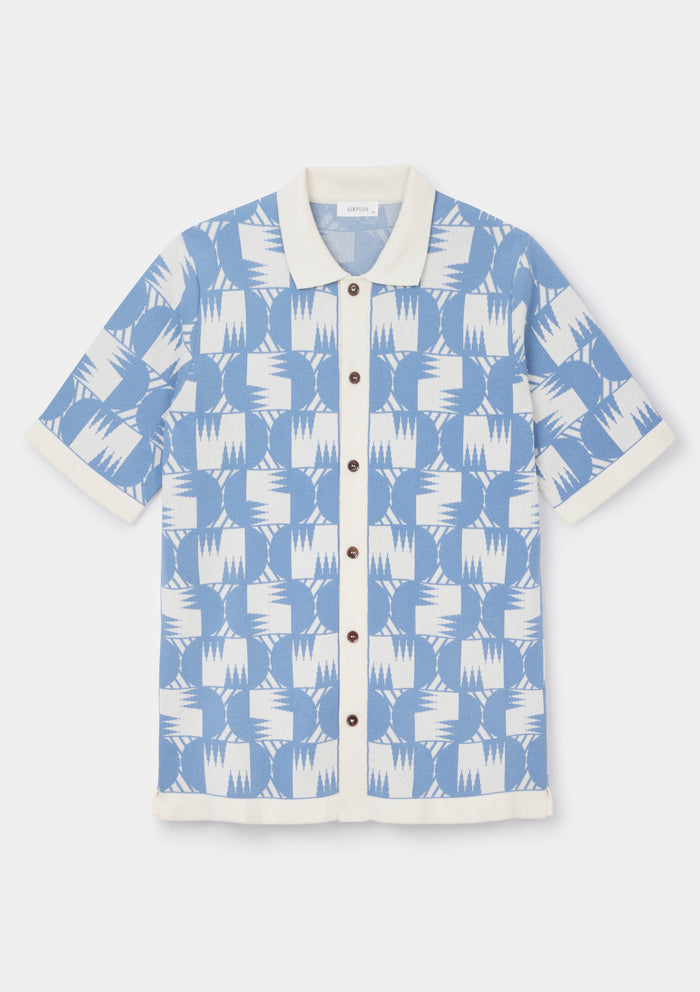Ceramic Blue Underground Tapestry Jacquard Polo, Polo Shirt - SIRPLUS