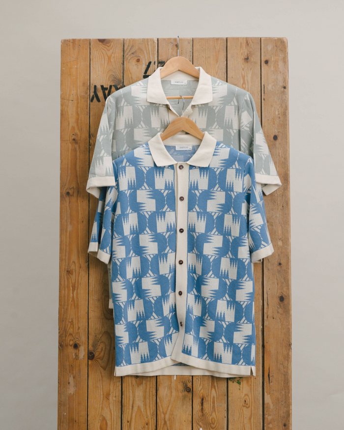 Ceramic Blue Underground Tapestry Jacquard Polo