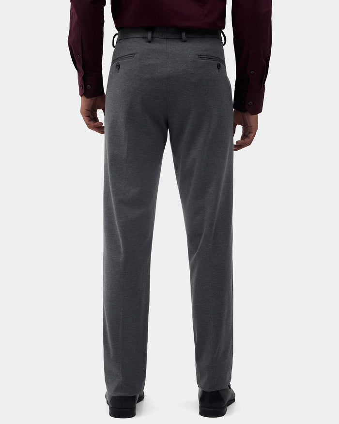 Charcoal Solid Formal Trouser - Kent