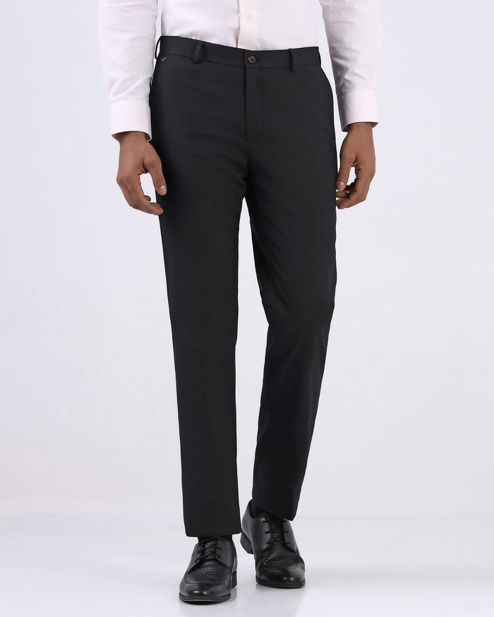 CLEAN FRONT SLIM FIT DOBBY TROUSER