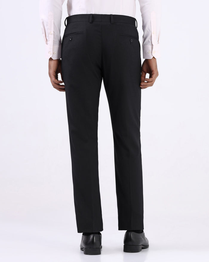 Charcoal Staples Dobby Formal Trouser - Gaezry