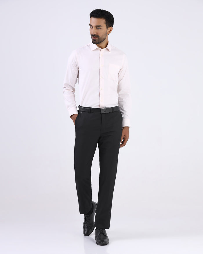 Charcoal Staples Dobby Formal Trouser - Gaezry