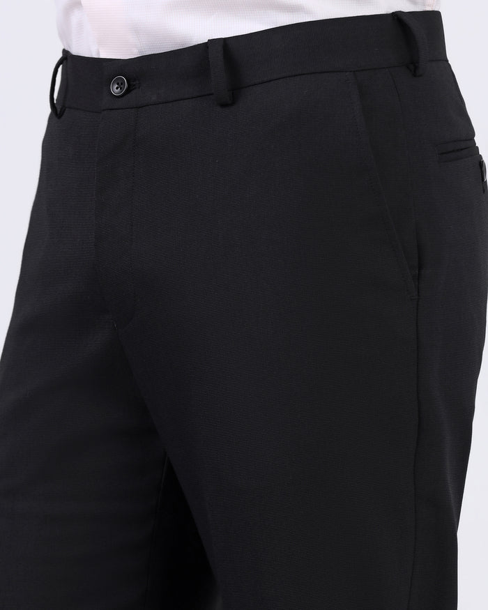 Charcoal Staples Dobby Formal Trouser - Gaezry